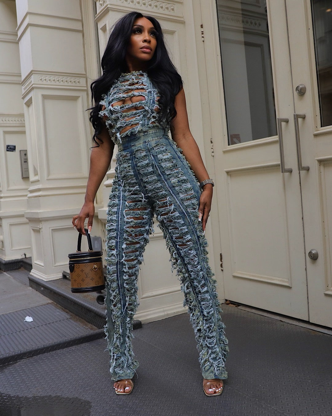 Denim Bae Distressed Jumpsuit