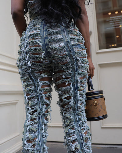 Denim Bae Distressed Jumpsuit
