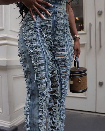 Denim Bae Distressed Jumpsuit