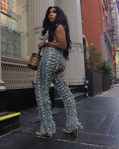 Denim Bae Distressed Jumpsuit