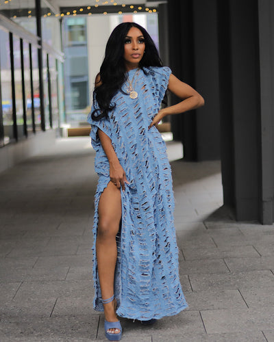 A denim Dream Maxi Dress