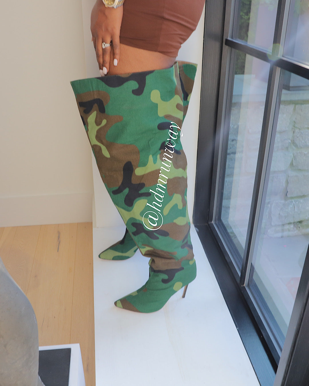 Camo Flaunt Thigh High Boots  (PRE ORDER Ships 3/31