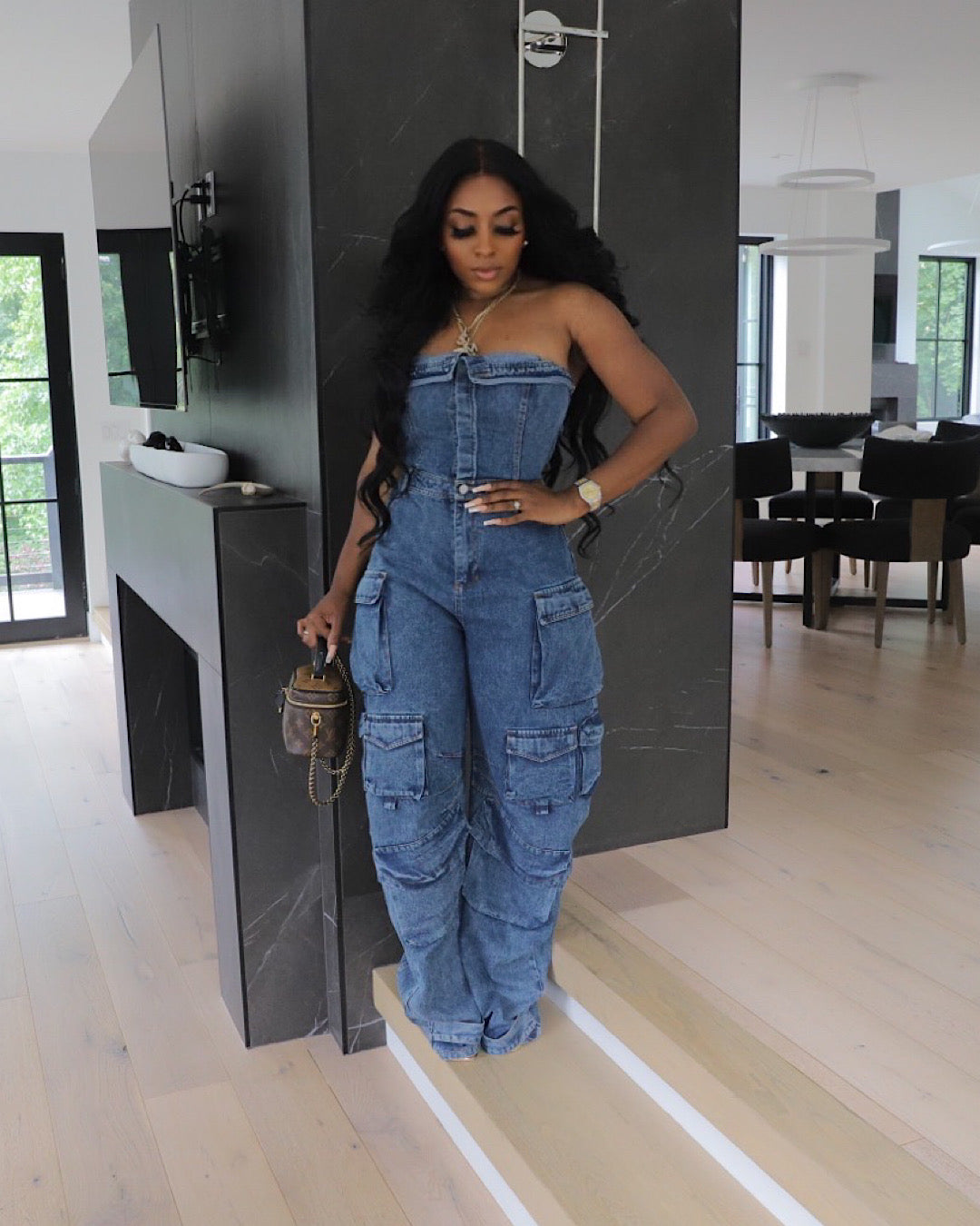 The One Dark Denim Jumpsuit (Ships 9/31-10/31