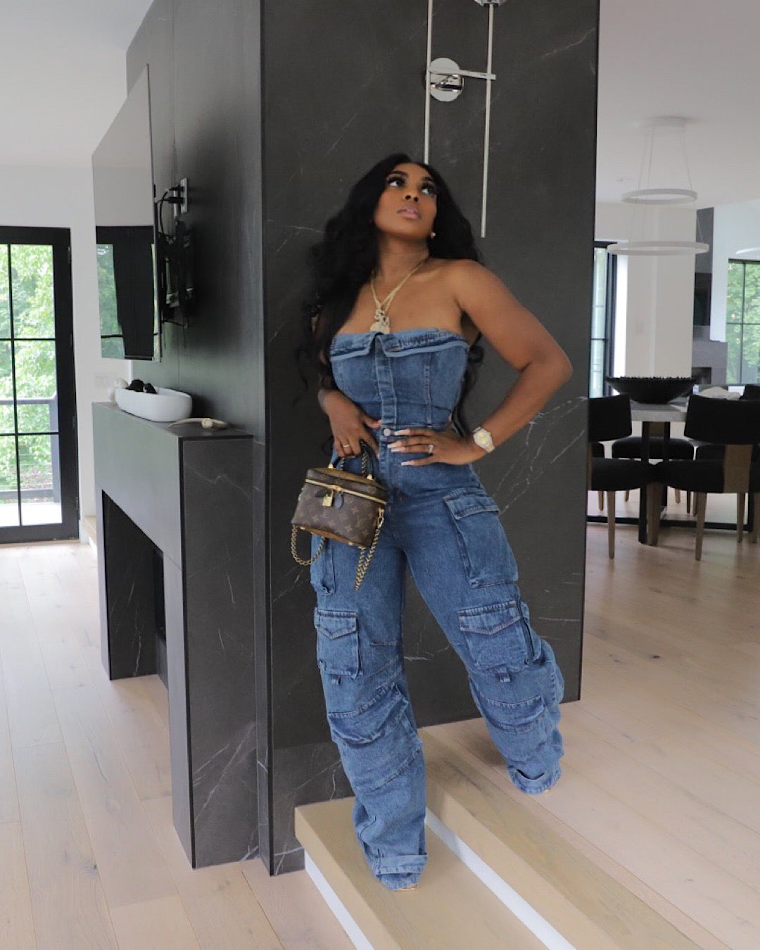 The One Dark Denim Jumpsuit (Ships 9/31-10/31